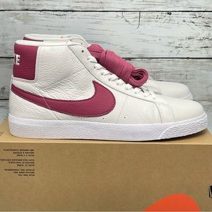 Mens Nike SB Zoom Blazer Mid ISO Size 12 White Sweet Beet Sneaker New